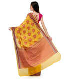 Yellow Chanderi Cotton Banarasi Saree