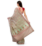 Light Green Supernet Banarasi Saree