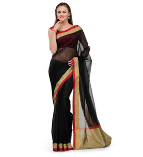 Black Supernet Banarasi Saree