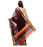 Maroon Supernet Banarasi Saree