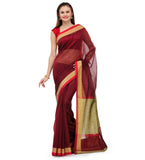 Maroon Supernet Banarasi Saree