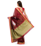 Maroon Supernet Banarasi Saree