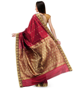 Maroon Art Silk Saree with Rich Zari Pallu