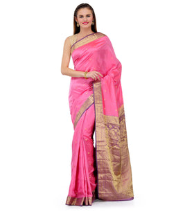 Pink Silk Saree