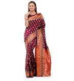 Purple Zari Woven Art Silk Saree