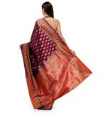 Purple Zari Woven Art Silk Saree