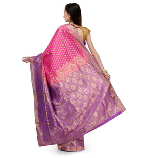 Magenta Zari Woven Art Silk Saree