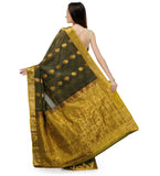 Dark Olive Art Kanchipuram Handloom Silk Saree