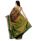 Brown Art Kanchipuram Handloom Silk Saree