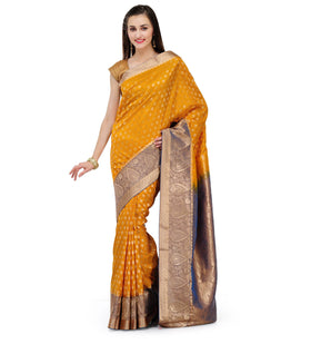 Golden Zari Woven Art Silk Saree