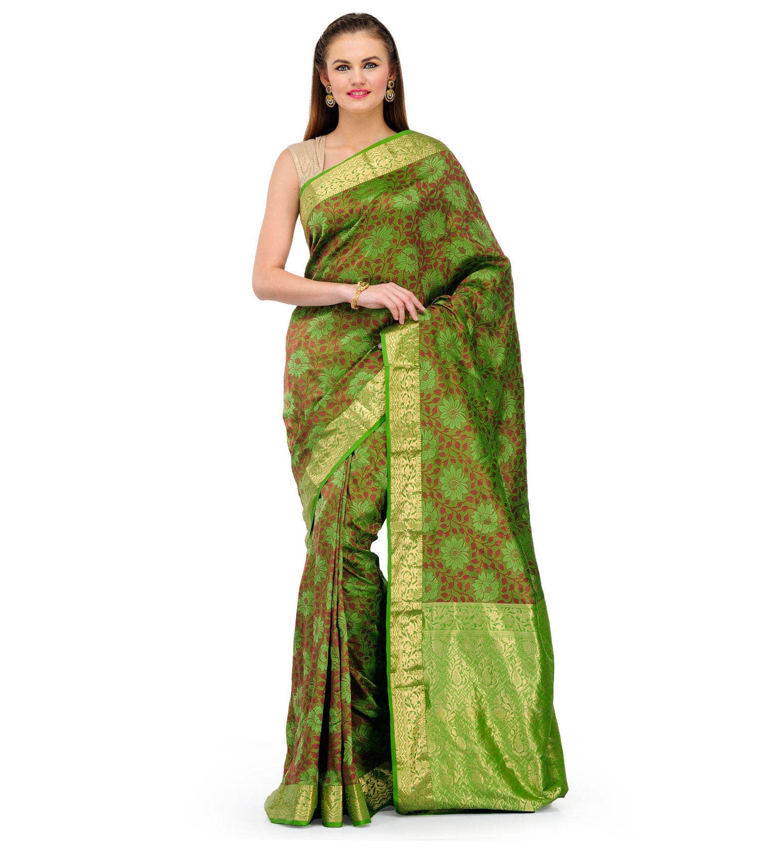 Olive Silk Saree