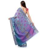 Sky Blue Supernet Banarasi Saree