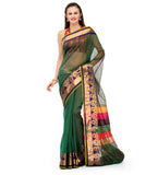 Green Supernet Banarasi Saree