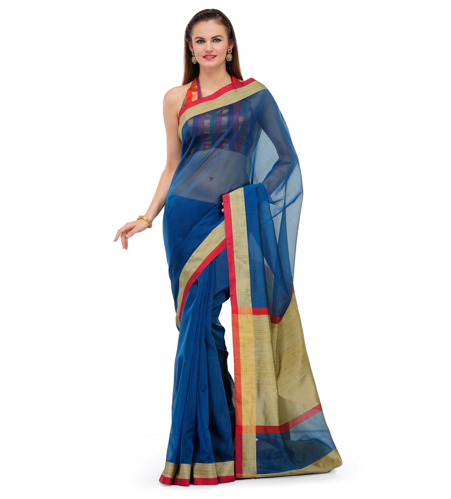 Blue Supernet Banarasi Saree