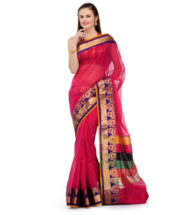 Magenta Supernet Banarasi Saree