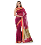 Magenta Supernet Banarasi Saree