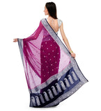 Purple Handloom Khaddi Chiffon Saree