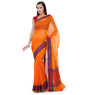 Orange Supernet Banarasi Saree