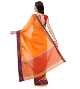 Orange Supernet Banarasi Saree