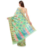 Light Green Chanderi Cotton Banarasi Saree