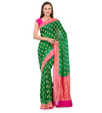 Green Handloom Khaddi Chiffon Saree