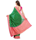 Green Handloom Khaddi Chiffon Saree