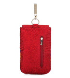 Maroon Jute Printed Mobile Pouch