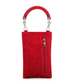 Maroon Velvet Mobile Pouch