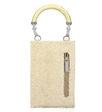 Off White Jute Mobile Pouch