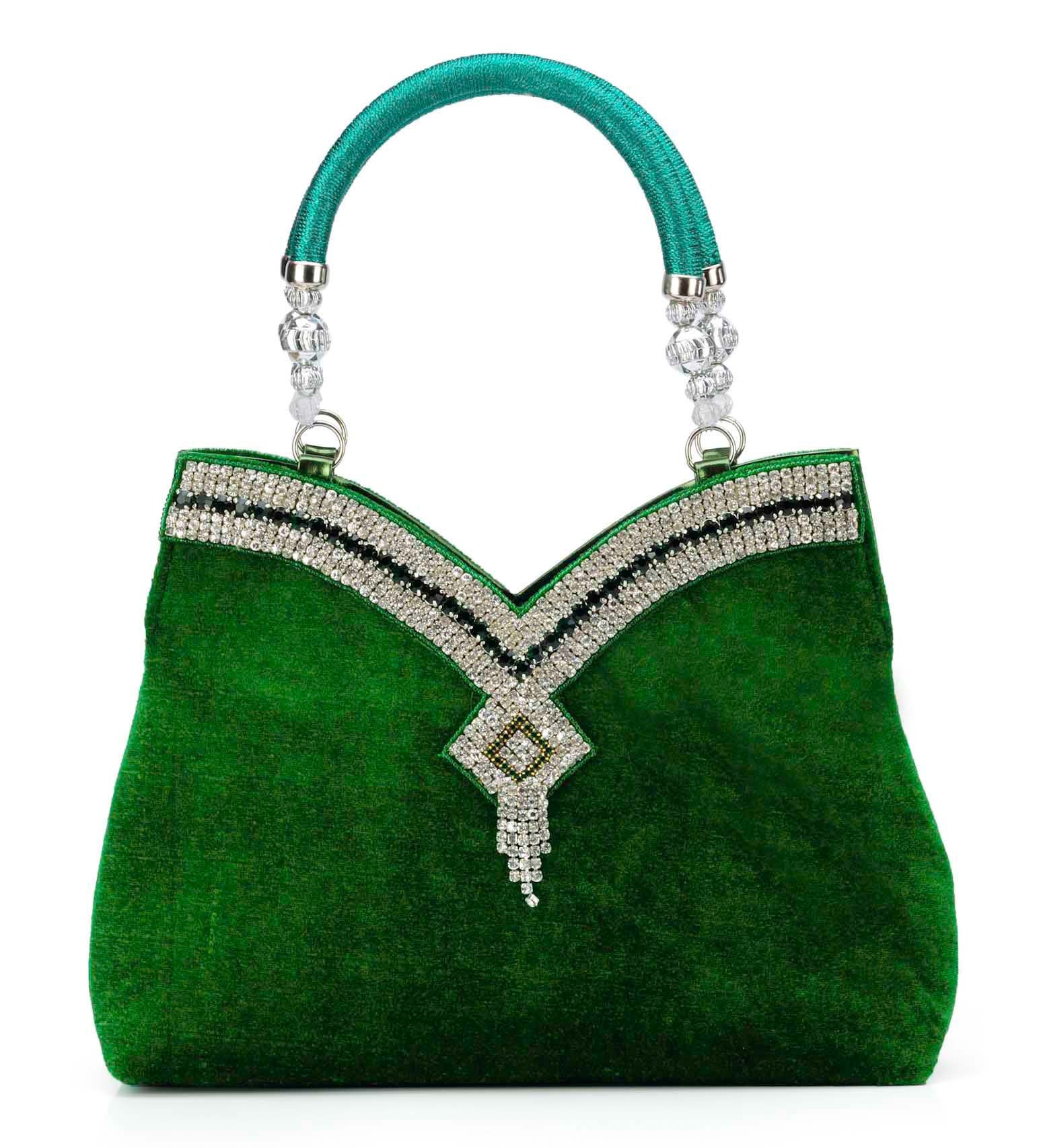 Green Velvet Handbag