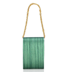 Green Art Silk Mobile Pouch