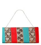 Multi-Color Art Silk Brocade Clutch