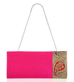 Magenta Art Silk Brocade Clutch