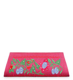 Magenta Art Silk Stone Studded Clutch