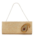 Golden Jute Stone Studded Clutch