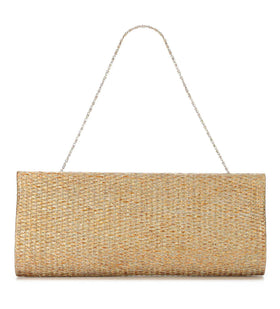 Golden Jute Stone Studded Clutch