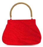 Red Velvet Studded Handbag