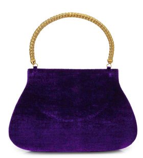 Violet Velvet Studded Handbag