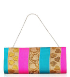 Multi-Color Art Silk Brocade Clutch