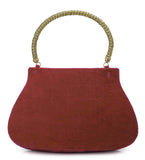 Magenta Velvet Studded Handbag