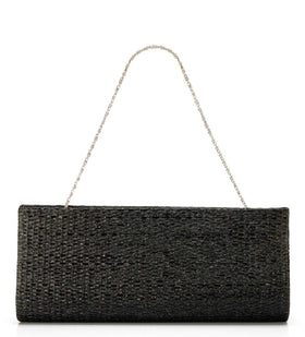 Black Jute Stone Studded Clutch