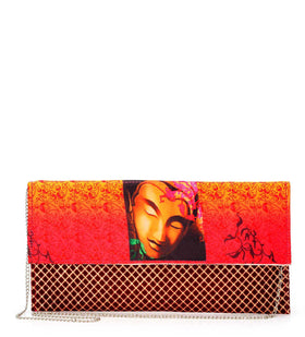 Maroon Velvet Printed Wallet