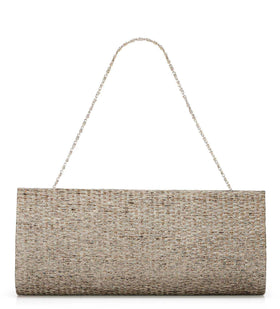 Grey Jute Stone Studded Clutch