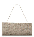 Grey Jute Stone Studded Clutch