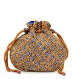 Royal Blue Satin Potli Bag