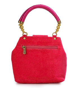 Magenta Velvet Handbag