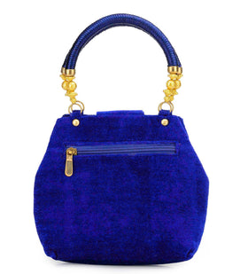 Royal Blue Velvet Handbag