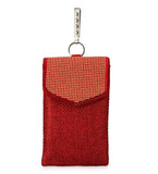 Maroon Jute Designer Mobile Pouch