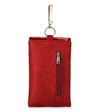 Maroon Jute Designer Mobile Pouch