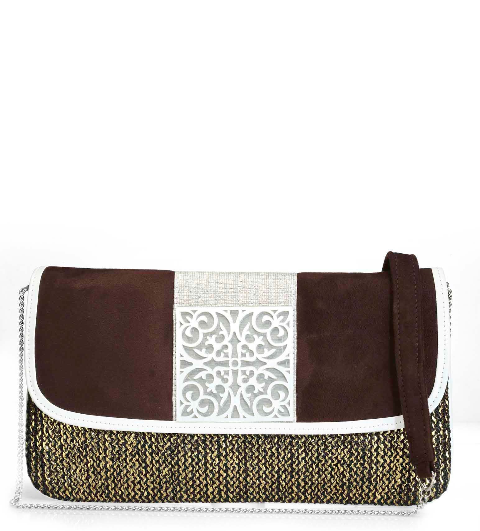 Brown Velvet Designer Clutch